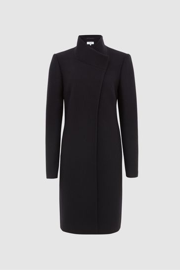 mia wool blend mid length coat