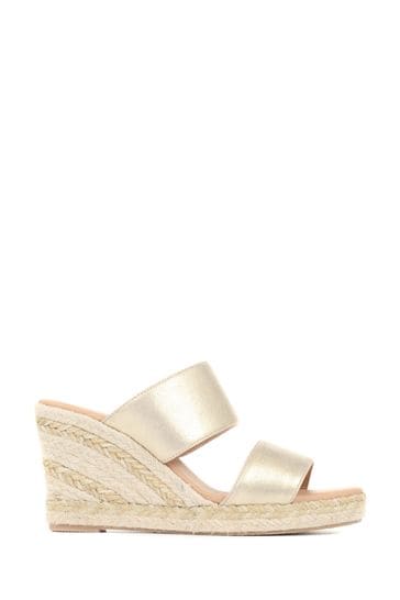 Gold mule sales wedges