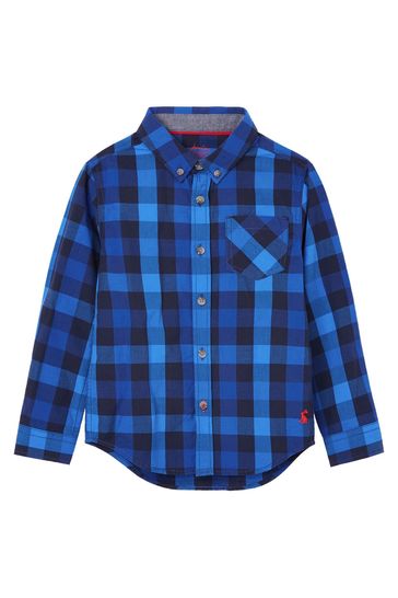 Joules Blue Lachlan Check Woven Shirt
