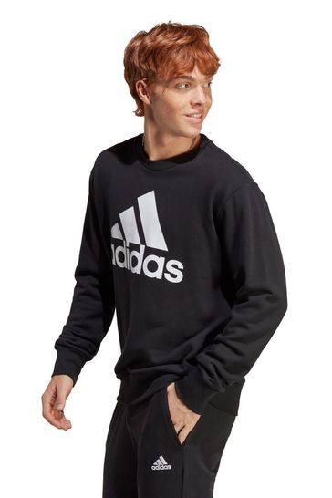 adidas Black Sportswear Essentials French Terry Big Logo Sweatshirt