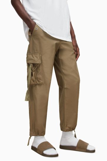 AllSaints Green Kora Straight Cropped Trousers