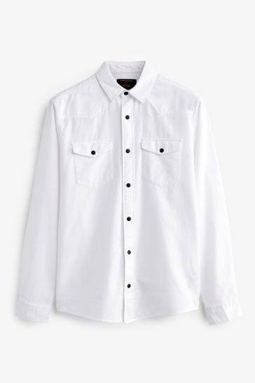 H&m white button up shirt top