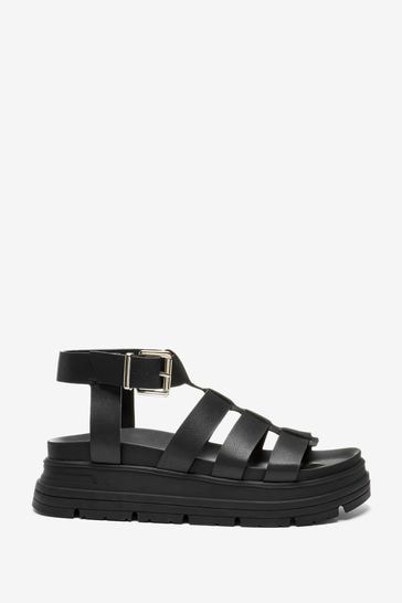 Black Chunky Gladiator Sandals