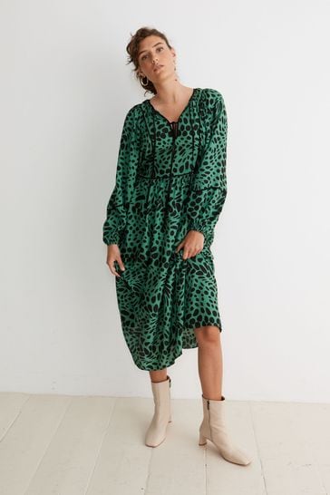 Oliver spot 2025 print midi dress