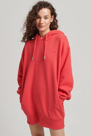 Superdry Red Organic Cotton Embroidered Logo Sweat Dress