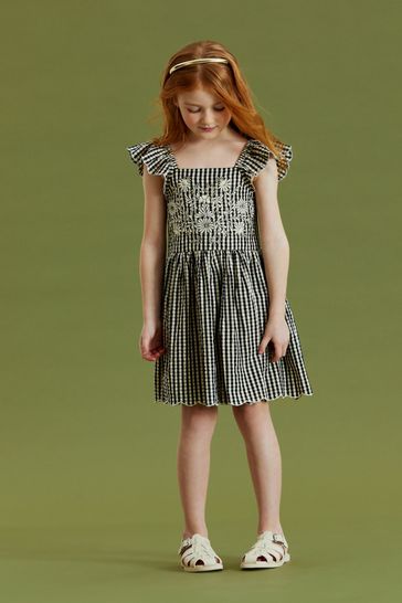 Black white 2025 gingham dress