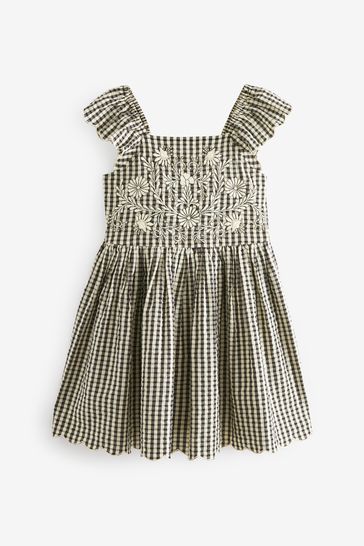Black and white gingham baby dress discount