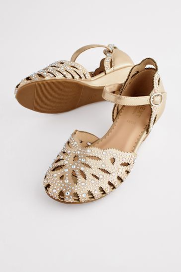 Gold Glitter Wedges