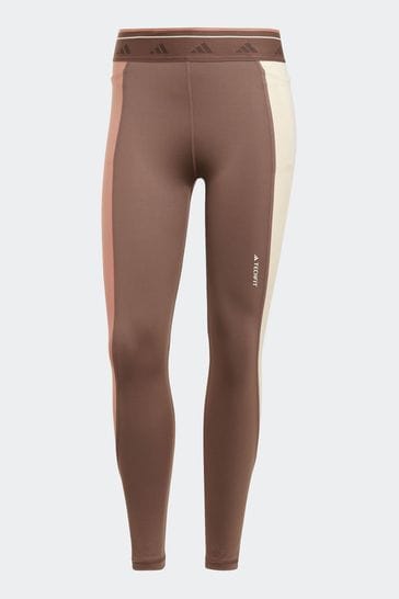 Buy adidas Brown Techfit Colourblock 7/8 Leggings from Next Luxembourg