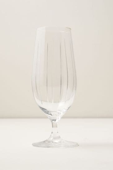 Truly Set of 4 Clear Soho Cut Crystal Beer Glasses