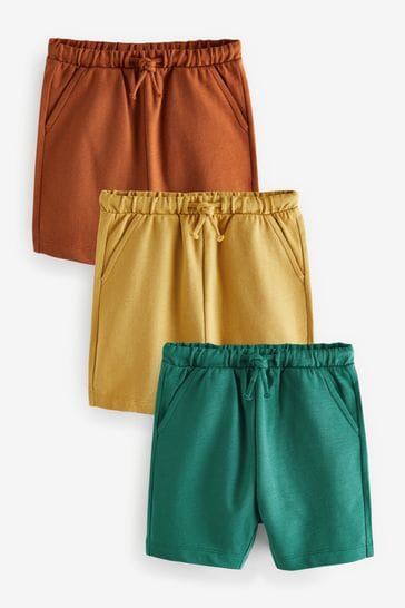 Green/Yellow/Red Jersey Shorts 3 Pack (3mths-7yrs)