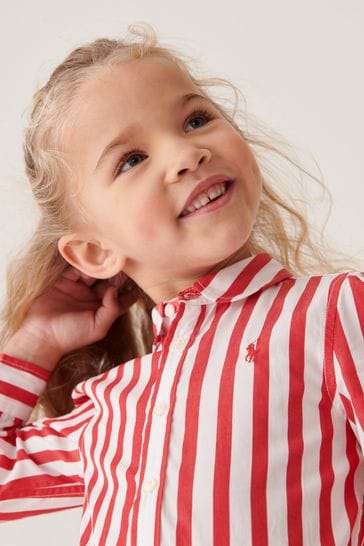 Girls red and store white striped shirt
