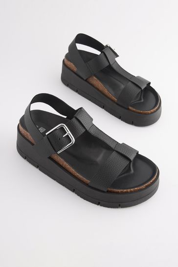 Black flatform sale sandals