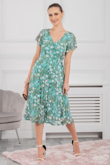Mint green fit and flare dress sales
