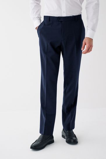 Buy Navy Blue Machine Washable Plain Front Smart Trousers from Next USA