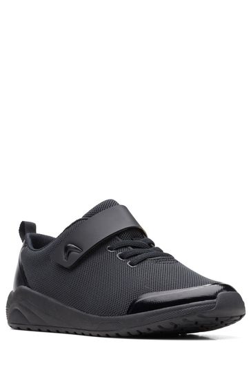 Clarks childrens black trainers on sale