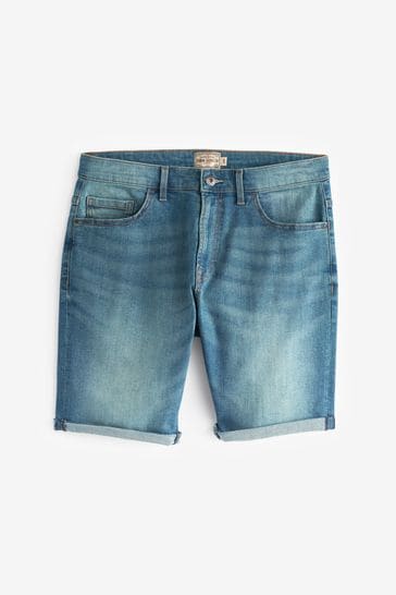Light blue denim shorts mens on sale