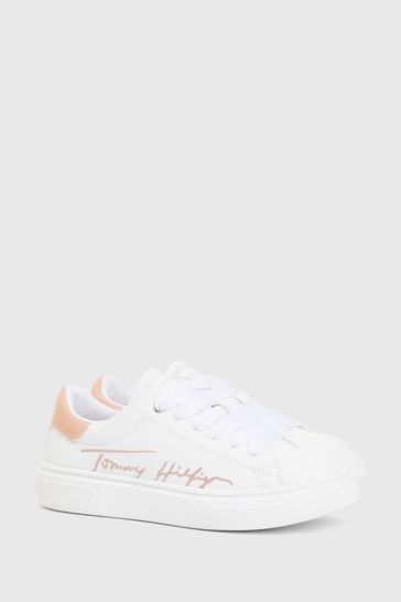 Tommy Hilfiger White Contrast Signature Logo Trainers