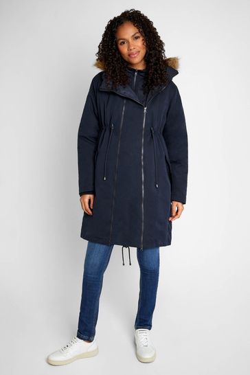 JoJo Maman Bébé Navy 5-in-1 All Seasons Maternity Parka