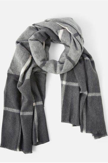 Accessorize Grey Carter Check Blanket Scarf