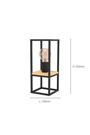 Eglo Black/Wooden Libertad Caged Table Lamp