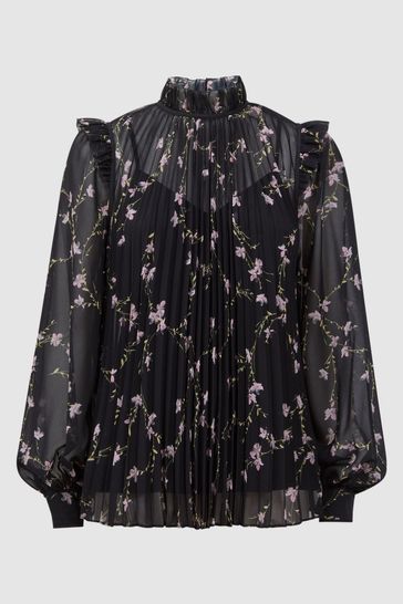 Floral shop ruffle blouse