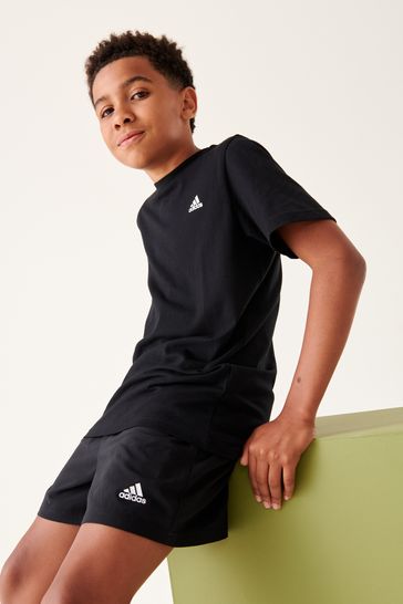 adidas Black Sportswear Essentials Small Logo Cotton T-Shirt