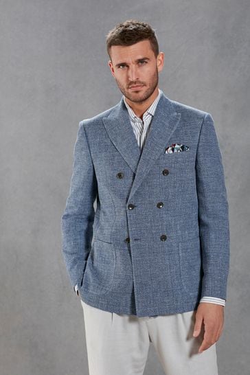 Double breasted shop light blue blazer