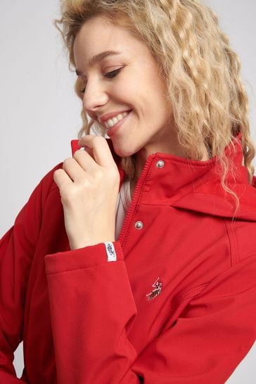 Red belted jacket sale