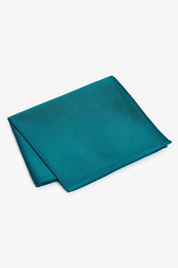 Teal Blue Recycled Polyester Twill Pocket Square