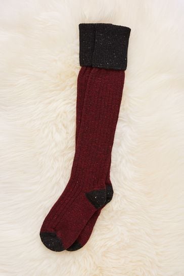 Celtic & Co. Ladies Red Donegal Boot Socks