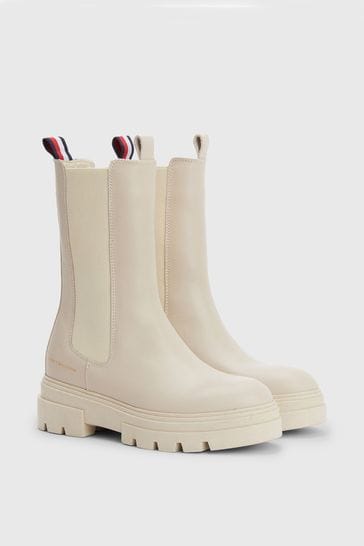Tommy Hilfiger Natural Monochromatic Chelsea Boots