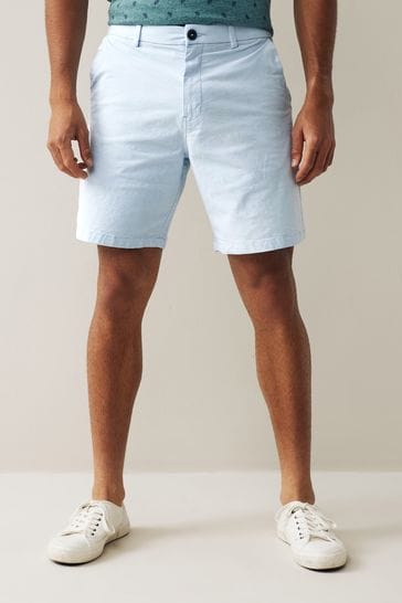 Buy Light Blue Oxford Loose Stretch Chino Shorts from Next Luxembourg