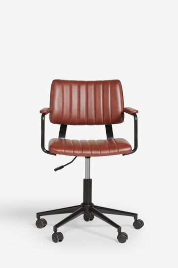 Tan faux hotsell leather desk chair
