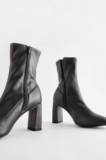Black round hotsell toe sock boots