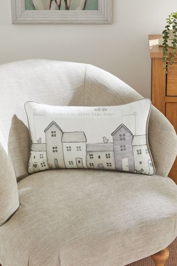 Buy Grey There s No Place Like Home Embroidered Oblong Cushion from Next Ireland