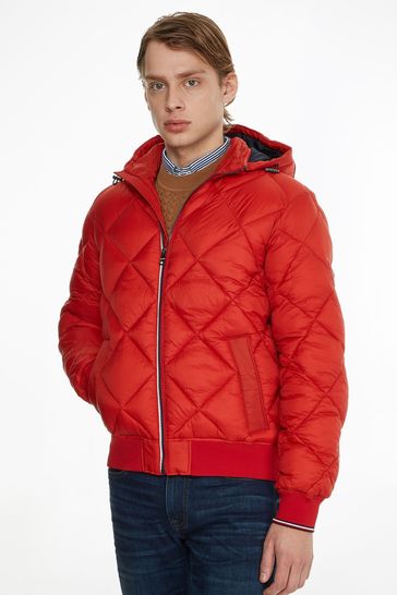 Tommy Hilfiger Red Diamond Quilted Jacket