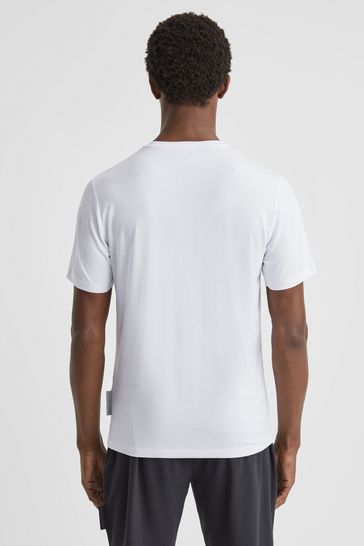 Reiss White Holt Jersey Crew Neck Short Sleeve T Shirt