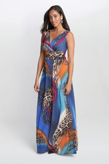 Gina Bacconi Blue Patsey Jersey Maxi Dress
