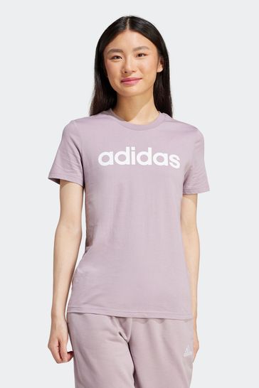 adidas Pink Slim Sportswear Essentials Logo T-Shirt