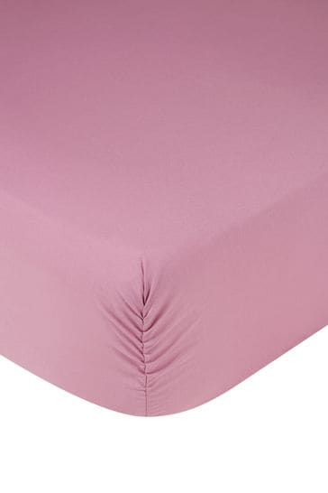 Pink Pure Cotton 200 Thread Count Percale Deep Fitted Sheet