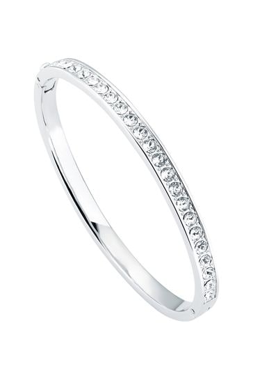 Ted Baker Silver Tone CLEMARA: Crystal Hinge Bangle