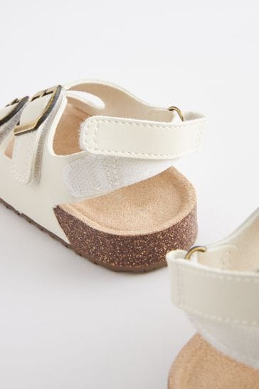 Buy White Double Buckle Corkbed Sandals from Next Ireland