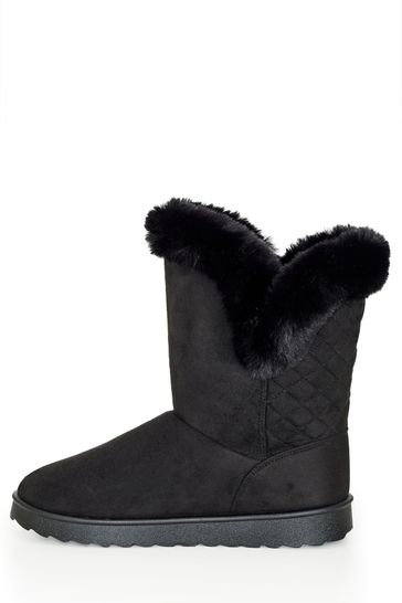 Black suede online fur boots
