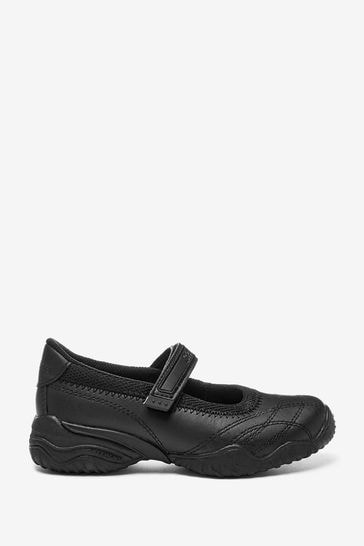 Skechers Black Velocity Pouty School Kids Shoes