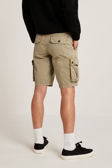 Buy Stone Washed Cotton Cargo Shorts from Next Luxembourg