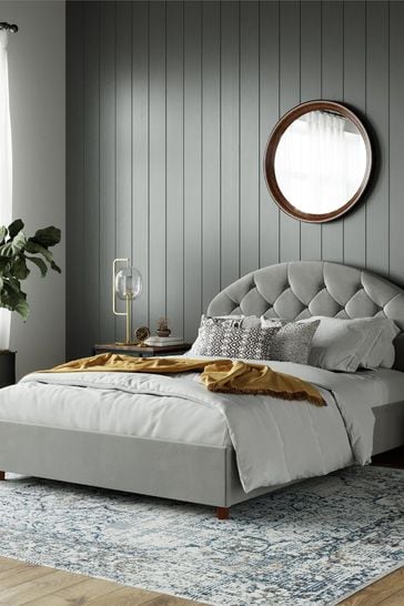 Cama tapizada de terciopelo gris Aspen Europe de Dorel Home