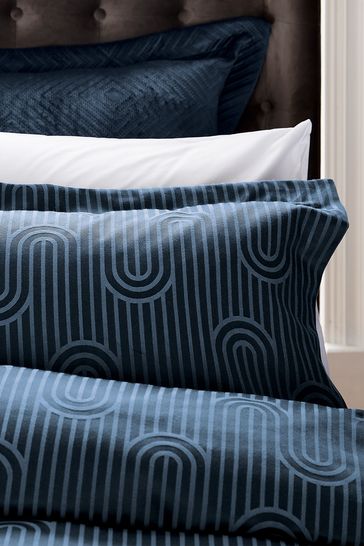 Buy Helena Springfield Blue Empire Jacquard Pillowcase from Next Luxembourg