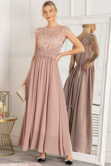 Buy Jolie Moi Pink Lace Bodice Maxi Prom Dress from Next Luxembourg