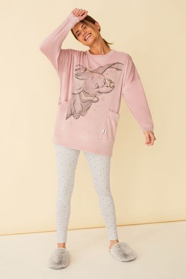 F&F Pink Dumbo Devine Fleece Pyjama Set